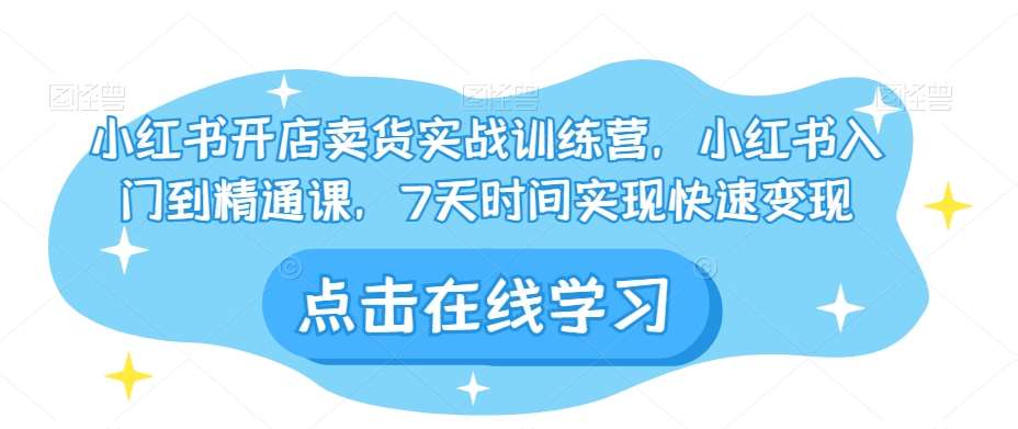 小红书开店卖货实战训练营，小红书入门到精通课，7天时间实现快速变现-讯领网创