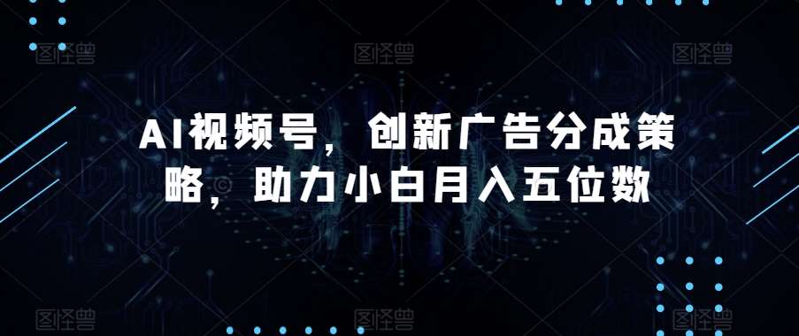 AI视频号，创新广告分成策略，助力小白月入五位数【揭秘】-讯领网创