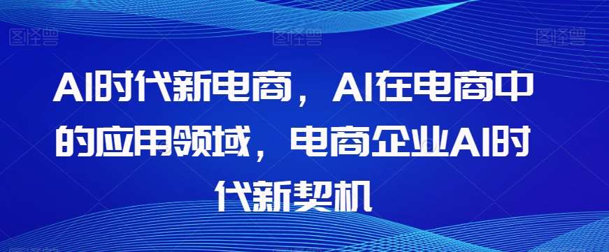 Al时代新电商，Al在电商中的应用领域，电商企业AI时代新契机-讯领网创