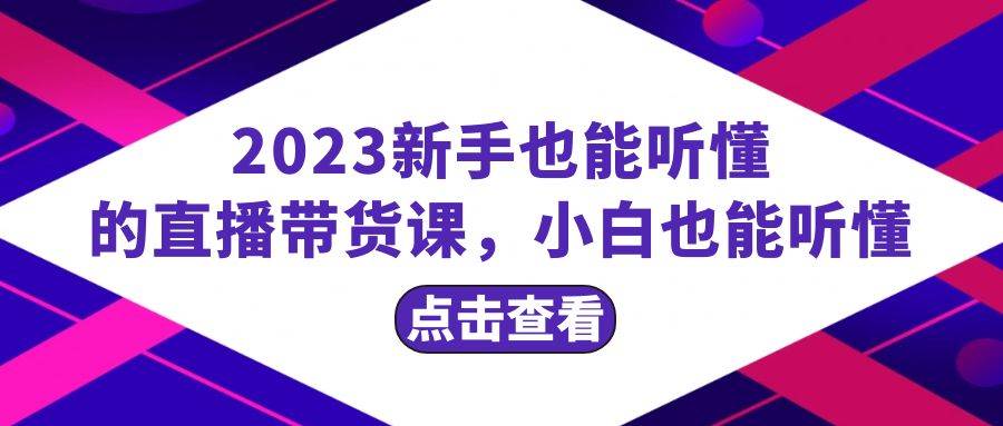 （8046期）2023新手也能听懂的直播带货课，小白也能听懂，20节完整-讯领网创