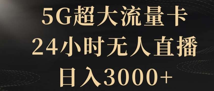 5G超大流量卡，24小时无人直播，日入3000+【揭秘】-讯领网创