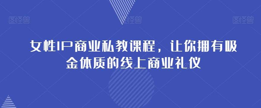 女性IP商业私教课程，让你拥有吸金体质的线上商业礼仪-讯领网创