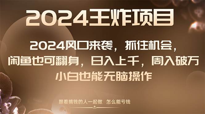 （8401期）2024风口项目来袭，抓住机会，闲鱼也可翻身，日入上千，周入破万，小白…-讯领网创