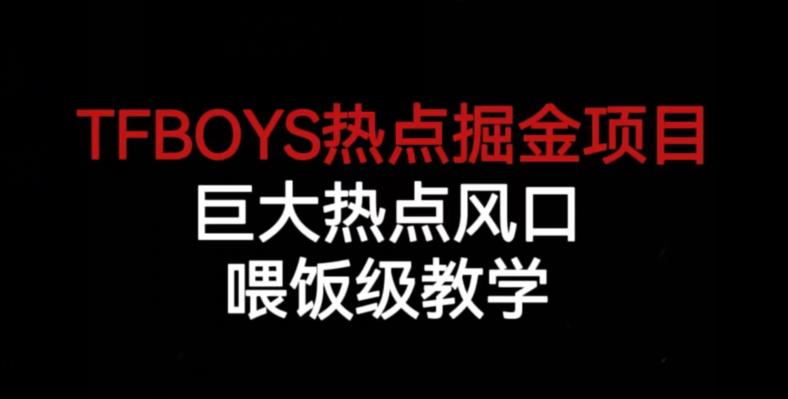 TFBOYS热点掘金项目，巨大热点风口，喂饭级教学-讯领网创