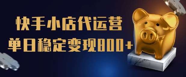 【快手小店代运营】限时托管计划，全程喂饭，单日稳定变现5张【揭秘】-讯领网创