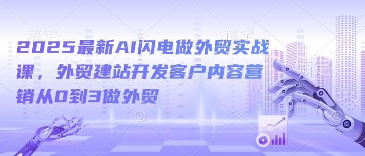 2025最新AI闪电做外贸实战课，外贸建站开发客户内容营销从0到3做外贸-讯领网创