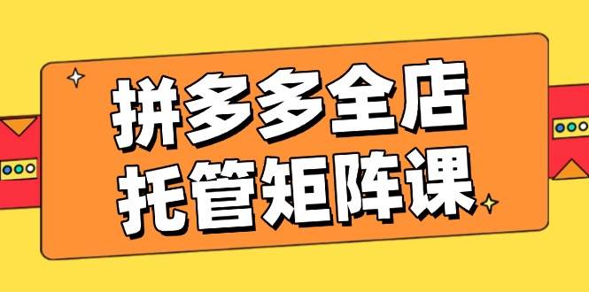（14328期）拼多多全店托管矩阵课，盈利动销玩法，高效计划设置，提升店铺效益-讯领网创