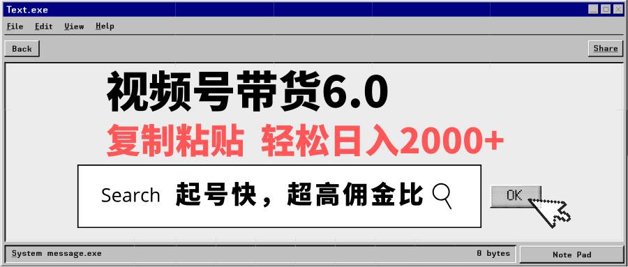 （14325期）视频号带货6.0，轻松日入2000+，起号快，复制粘贴即可，超高佣金比-讯领网创