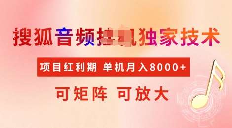 全网首发搜狐音频挂JI独家技术，项目红利期，可矩阵可放大，稳定月入8k【揭秘】-讯领网创