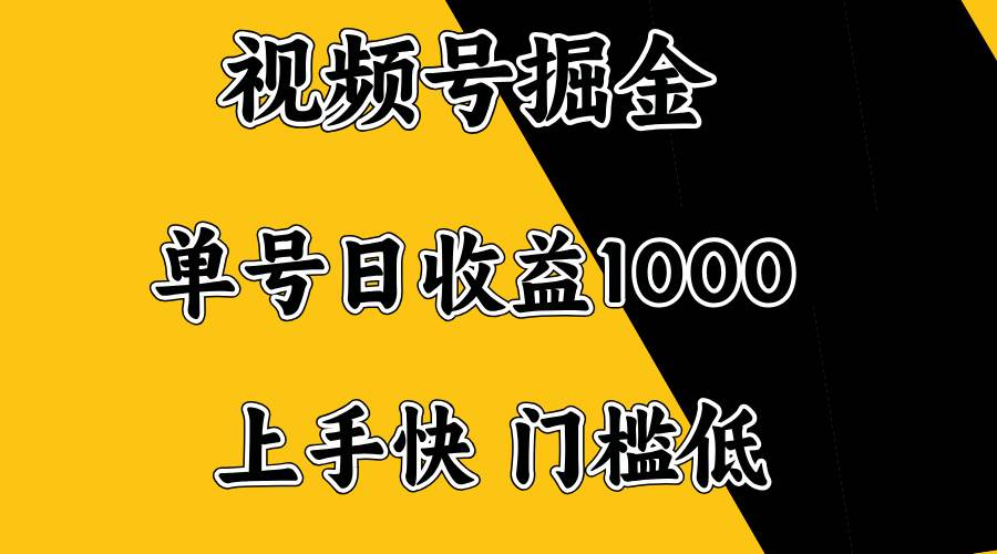 （14183期）视频号掘金，单号日收益1000+，门槛低，容易上手。-讯领网创