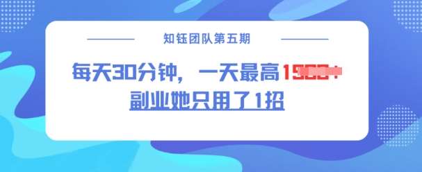 副业她只用了1招，每天30分钟，无脑二创，一天最高1.5k-讯领网创