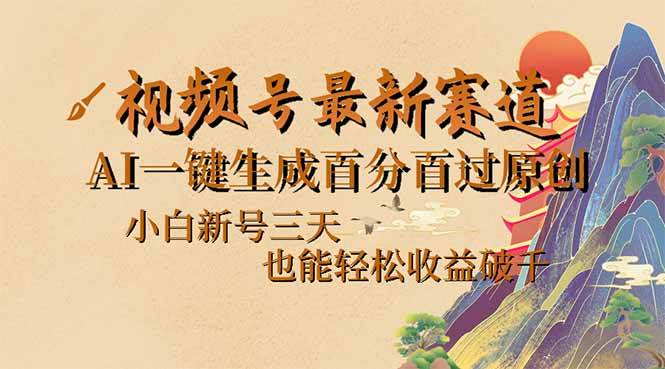 （14363期）视频号最新爆火赛道，AI一键生成百分百过原创，小白新号三天，也能轻松…-讯领网创