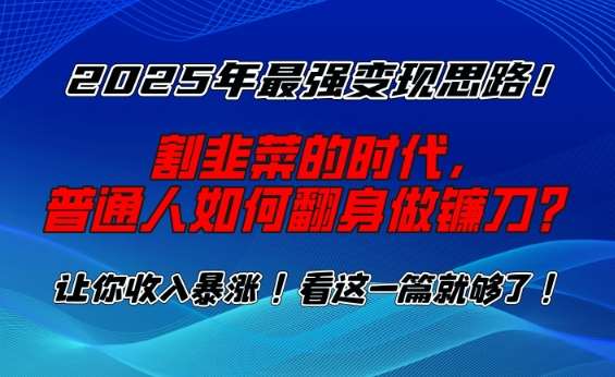 2025年最强变现思路，割韭菜的时代， 普通人如何翻身做镰刀？【揭秘】-讯领网创