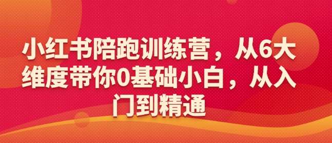 小红书陪跑训练营，从6大维度带你0基础小白，从入门到精通-讯领网创
