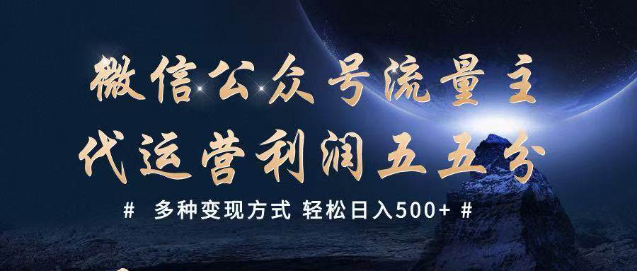 公众号流量主代运营  多种变现方式 轻松日入500+-讯领网创