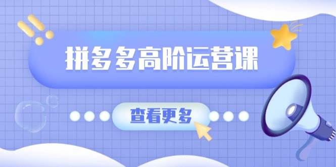 （14327期）拼多多高阶运营课：极致群爆款玩法，轻付费无尽复制，打造单品爆款之路-讯领网创