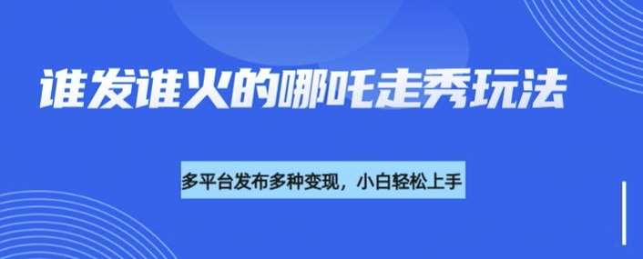 利用deepseek制作谁发谁火的哪吒2人物走秀视频，多平台发布多种变现-讯领网创