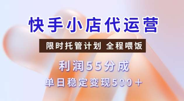 快手小店代运营3.0，模式新升级，收益55分，稳定单日5张【揭秘】-讯领网创