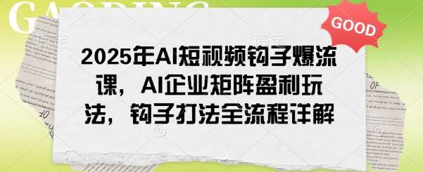 2025年AI短视频钩子爆流课，AI企业矩阵盈利玩法，钩子打法全流程详解-讯领网创