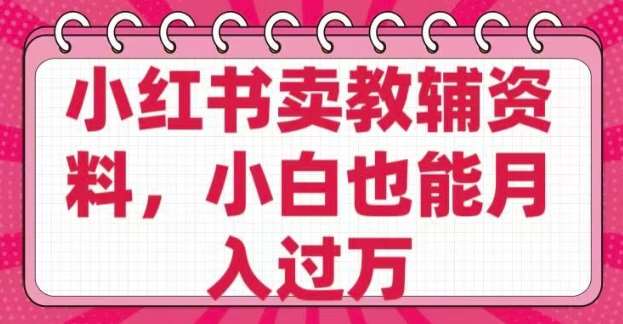 小红书卖教辅资料，0 成本，纯利润，售后成本极低，小白也能月入过W-讯领网创