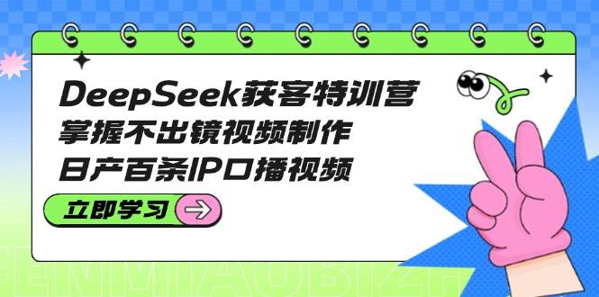 （14544期）DeepSeek获客特训营：掌握不出镜视频制作，日产百条IP口播视频-讯领网创