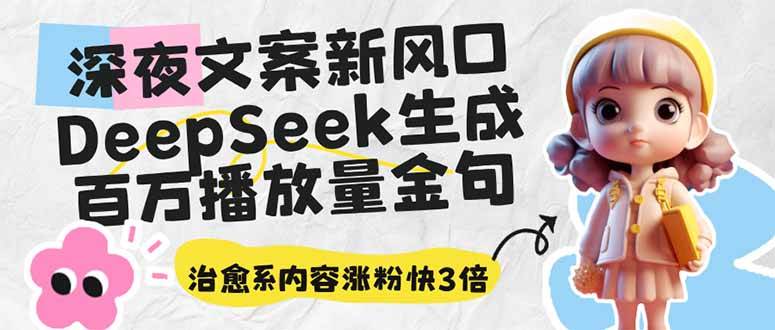（14587期）深夜文案新风口：DeepSeek生成百万播放量金句，治愈系内容涨粉快3倍-讯领网创