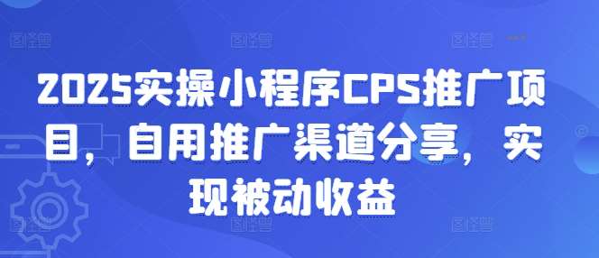 2025实操小程序CPS推广项目，自用推广渠道分享，实现被动收益-讯领网创