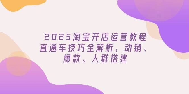 （14389期）2025淘宝开店运营教程更新，直通车技巧全解析，动销、爆款、人群搭建-讯领网创