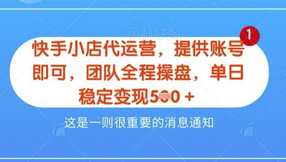 【快手小店代运营3.0】，模式新升级，收益五五分，稳定单日8张【揭秘】-讯领网创
