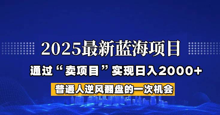 2025年蓝海项目，如何通过“网创项目”日入2000+-讯领网创
