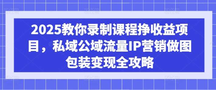2025教你录制课程挣收益项目，私域公域流量IP营销做图包装变现全攻略-讯领网创