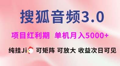 搜狐音频挂ji3.0.可矩阵可放大，独家技术，稳定月入5000+【揭秘】-讯领网创