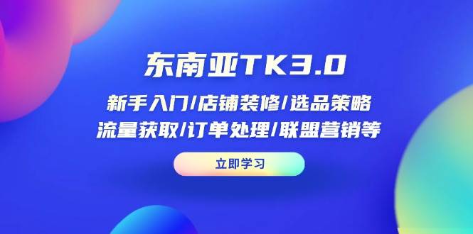 （14208期）东南亚TK3.0：新手入门/店铺装修/选品策略/流量获取/订单处理/联盟营销等-讯领网创