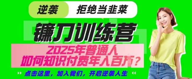 【网创项目终点站-镰刀训练营超级IP合伙人】25年普通人如何通过知识付费实现逆袭【揭秘】-讯领网创