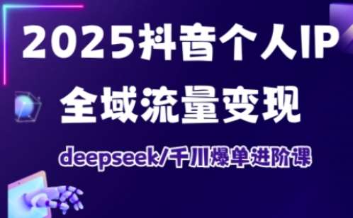 2025抖音个人IP全域流量变现进阶课，deepseek千川爆单进阶课-讯领网创