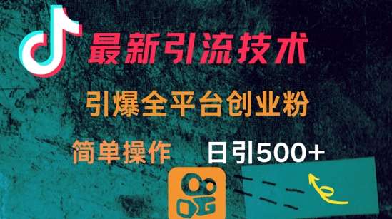 最新引流方法，引爆全平台的一个创业粉，简单操作日引300+-讯领网创