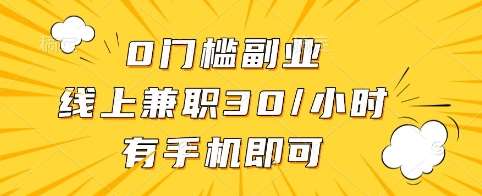 0门槛副业，线上兼职30一小时，有手机即可【揭秘】-讯领网创