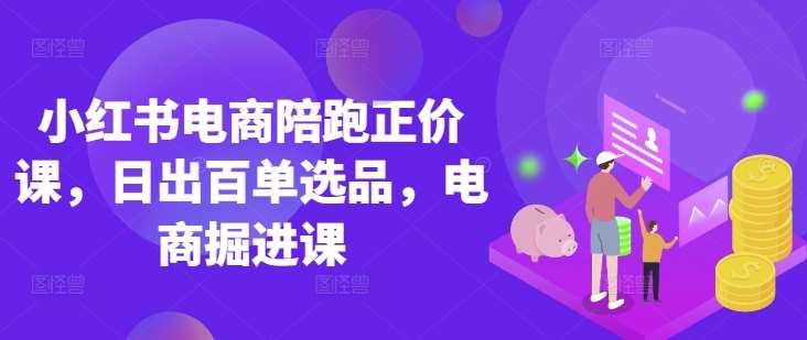 小红书电商陪跑正价课，小红书官方认证电商讲师教学，日出百单选品，电商掘进课-讯领网创