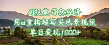 AI视觉疗愈经济：用ai重构超写实风景视频，单日变现多张-讯领网创