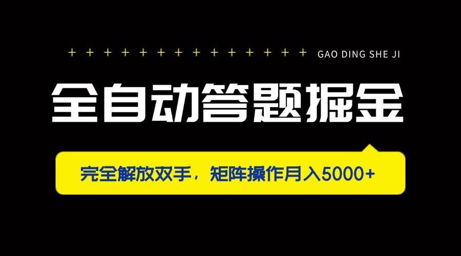 （14337期）全自动答题掘金，完全解放双手，矩阵操作月入5000+-讯领网创