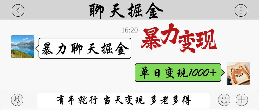 暴力聊天掘金 有手就行当天变现 多劳多得 单日变现1000+-讯领网创