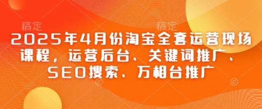 2025年4月份淘宝全套运营现场课程，运营后台、关键词推广、SEO搜索、万相台推广-讯领网创