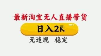 4月最新淘宝无人直播带货，日入数张，不违规不封号，独家技术，操作简单【揭秘】-讯领网创