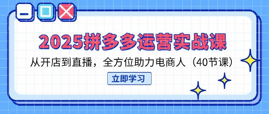 （14259期）2025拼多多运营实战课，从开店到直播，全方位助力电商人（40节课）-讯领网创