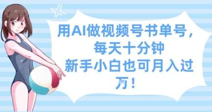 用AI做视频号书单号，每天十分钟，新手小白也可月入过W-讯领网创