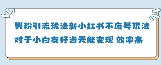 男粉引流玩法(新)，玩法友好做的好当天就能变现-讯领网创