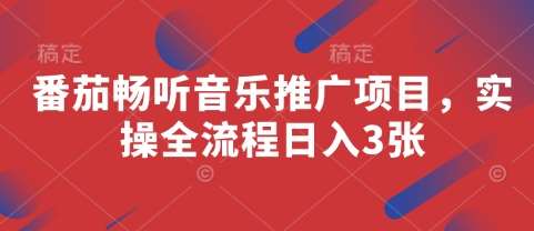番茄畅听音乐推广项目，实操全流程日入3张-讯领网创