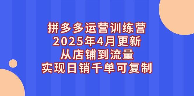 （14469期）拼多多运营训练营2025年4月更新，从店铺到流量，实现日销千单可复制-讯领网创