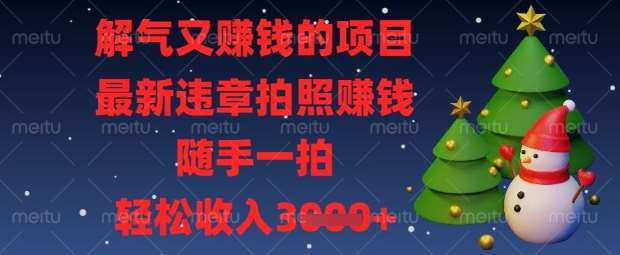 解气又挣钱的项目，最新违章拍照挣钱，随手一拍，轻松收入数张【揭秘】-讯领网创