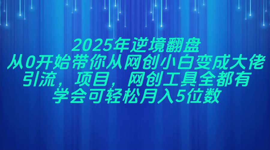 （14473期）2025年逆境翻盘，从0开始带你从网创小白变成大佬，引流，项目，网创工…-讯领网创